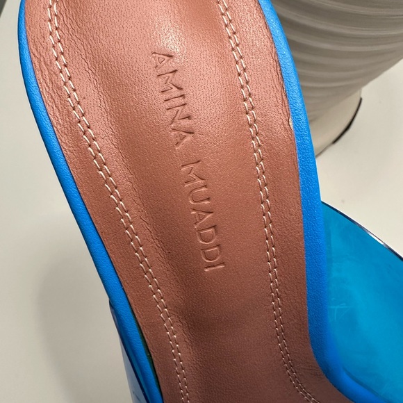 Amina Muaddi Vibrant Blue Heels - Picture 9 of 10